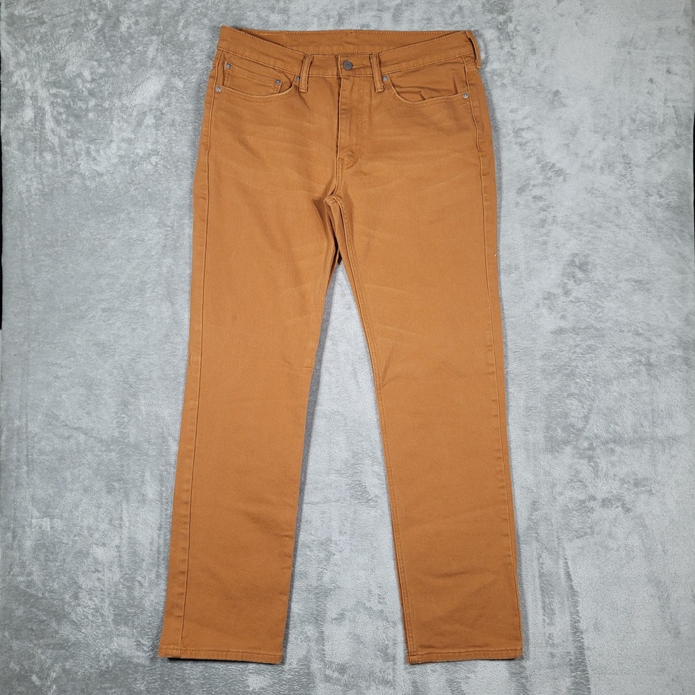 Levis 514 Pants Mens 34x32 Burnt Orange Straight Fit Stretch Casual